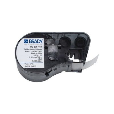 Brady MC-375-461-AW / 143284, Labelmaker Labels, 9.53 mm x 7.62 m