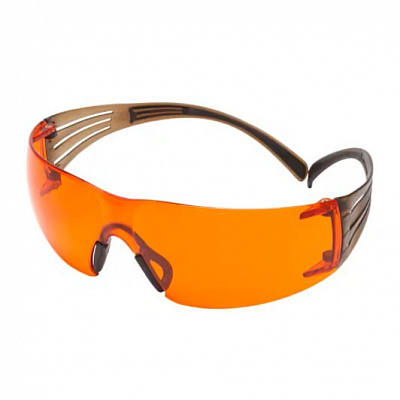 3M SF406SGAF-BLA Occhiali protettivi, lente arancione, Anti-Fog / Anti-Scratch