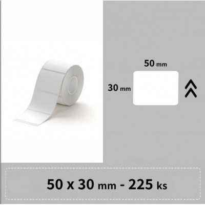 Niimbot 1ED00382702, 50x30mm, 225pz, bianco etichette autoadesive