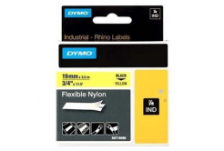 Dymo Rhino 18491, S0718090, 19mm x 3,5m testo nera / sfondo giallo, nastro originale