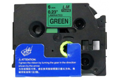 Nastro compatibile con Brother TZ-711 / TZe-711, 6mm x 8m, testo nera / sfondo verde