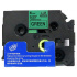 Nastro compatibile con Brother TZ-711 / TZe-711, 6mm x 8m, testo nera / sfondo verde