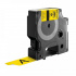 Nastro compatibile con Dymo 18433, 19mm x 5, 5m testo nera / sfondo giallo, vinile