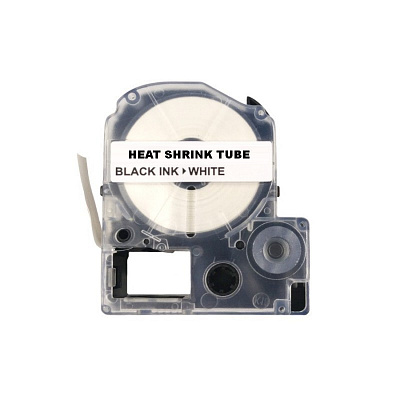 Epson LK-4WBA7 / SU7W, 7 mm x 2,5 m, stampa nera / sfondo bianco, nastro termorestringente compatibile