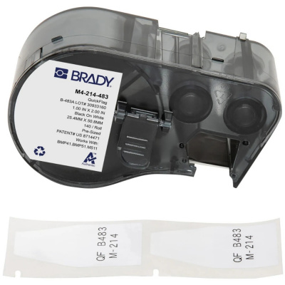Brady M4-214-483 / 170965, 25.40 mm, Polyester, testo nera / sfondo bianco