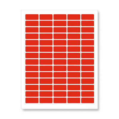 Etichette autoadesive 38 x 21,2 mm, 65 etichette, A4, 20 fogli, rosso