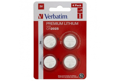 Verbatim 49532 Batteria a bottone al litio CR2025, 3V, blister, 4 pz