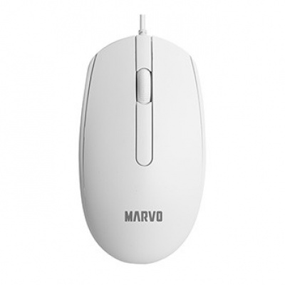 Mouse wired, Marvo MS003 MS003 WH, bianco, ottica, 1000DPI