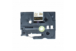 Brother TZE-R334, 12mm x 4m, testo oro/sfondo nera, nastro originale