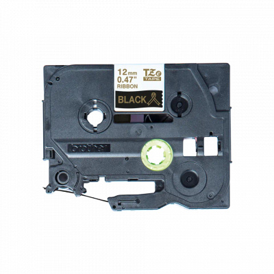 Brother TZE-R334, 12mm x 4m, testo oro/sfondo nera, nastro originale