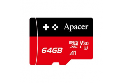 Apacer di memoria Gaming card V30 A1, 64GB, micro SDXC, AP64GMCSX10U7-RAGC, UHS-I U3 (Class 10), con adattatore
