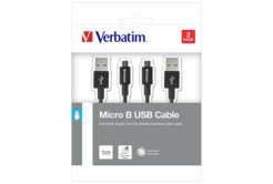 Verbatim 48874 USB cavo (2.0), USB A + microUSB, 1m, nero, box, 2 pz