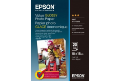 Epson Value Glossy Photo Paper C13S400037, 183 g/m2, 10x15cm, 20pz, lucido, bianco, carta fotografica