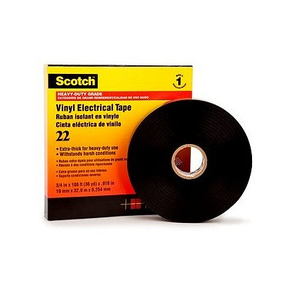 3M 22 Scotch nastro isolante in PVC, nero, 38 mm x 33 m