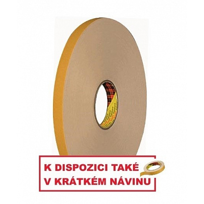 3M 9528W Nastro biadesivo di montaggio in schiuma, bianco, sp. 0,8 mm 19 mm x 66 m
