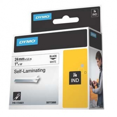 Dymo Rhino 1734821, S0773860, 24mm x 5,5m testo nera / sfondo bianco, nastro originale
