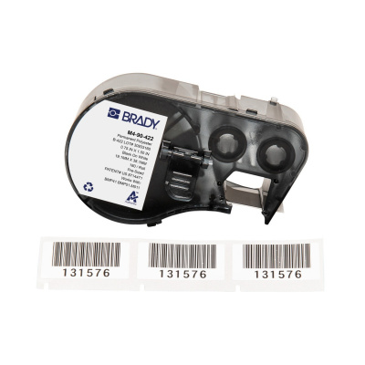 Brady M4-90-422 / 170736, 19.05 mm x 38.10 mm, Polyester, testo nera / sfondo bianco