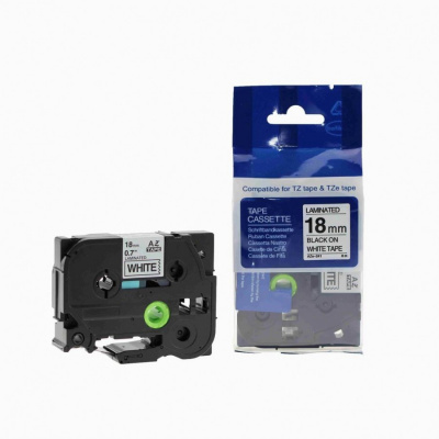 Nastro compatibile con Brother TZ-241 / TZe-241, 18mm x 8m, testo nera / sfondo bianco
