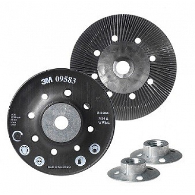 3M Platorello scanalato per dischi fibrati, nero 125 mm M14
