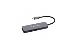 VERBATIM Docking station USB-C, 4v1, HDMI, USB-C PD, USB 3.0, USB 2.0, grigio