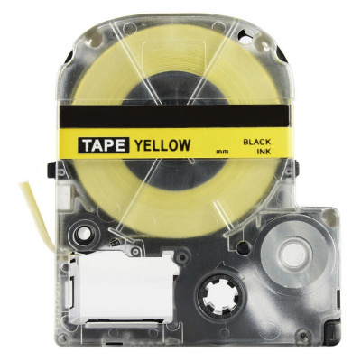 Epson SK12Y, 12mm x 5m, testo nera / fluorescente sfondo giallo, nastro compatibile