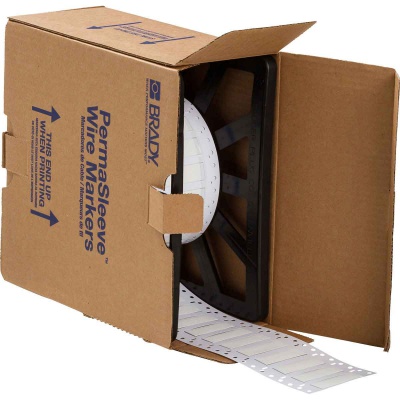 Brady LSZH-375-2-WT / 141242, etichette, THT Low Smoke Halogen Free Permasleeve Wire Marking Sleeves, 50.80 mm x 16.40 mm
