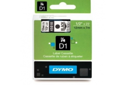 Dymo D1 45010, S0720500, 12mm x 7m testo nera / nastro trasparente, nastro originale