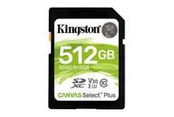 Kingston scheda di memoria Canvas Select Plus, 512GB, SDXC, SDC2/512GB, UHS-I U3 (Class 10), A1