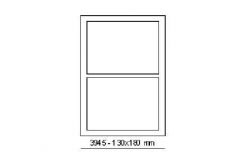 Etichette autoadesive 180 x 130 mm, 2 etichette, A4, 100 fogli