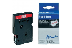 Brother TC-292, 9mm x 7,7m, testo rossa / sfondo bianco, nastro originale