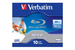 Verbatim BD-R, Dual Layer Printable, 50GB, jewel box, 43736, 6x, cena za 1 pz