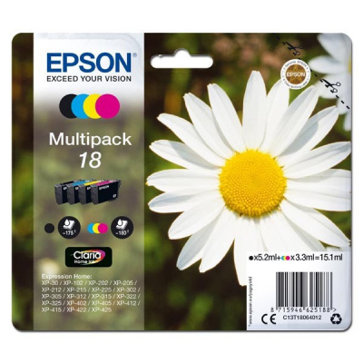 Epson T18064012, T180640 ciano/magenta/giallo/nero (cyan/magenta/yellow/black) cartuccia originale