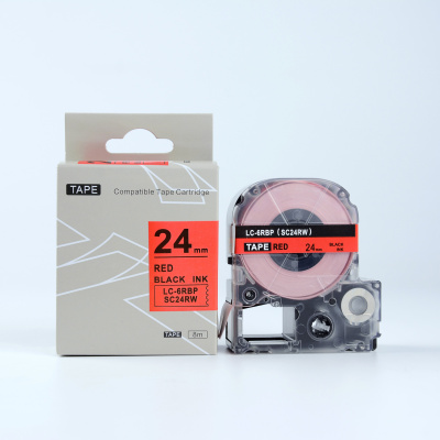 Epson LTS24RW, 24mm x 5m, testo rossa / sfondo bianco, nastro compatibile