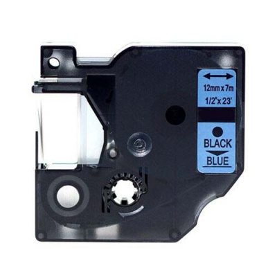 Nastro compatibile con Dymo 45016, S0720560, 12mm x 7m testo nera / sfondo blu