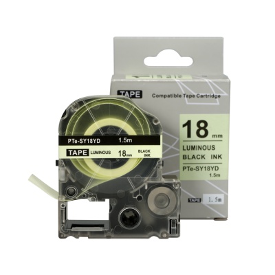 Epson SY18YD, 18mm x 1, 5m, testo nera / luminescente sfondo bianco, nastro compatibile
