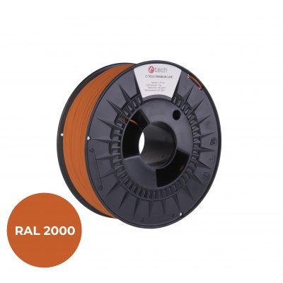C-Tech 3DF-P-PLA1.75-2000 3D filamento, PREMIUM LINE, PLA, RAL2000, 1,75mm, 1000g, Giallo - Arancione (Yellow - Orange)