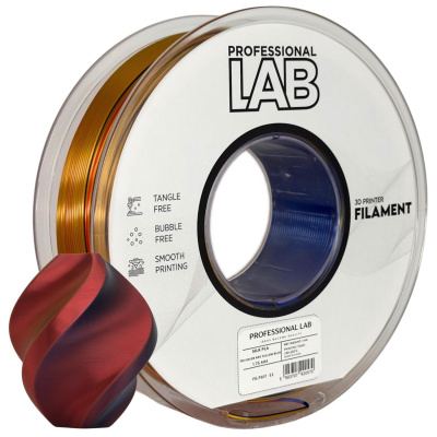 Professional Lab FG-P107-E1, 3D filamento, PLA Silk, 1,75mm, 1000g,  Tri Color, Multicolore (Red, Yellow, Blue)
