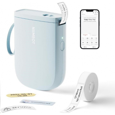 Niimbot D11-H Smart 1AA57331612, etichettatrice, blu + rotolo di etichette