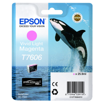 Epson T7606 C13T76064N10 magenta chiaro (vivid light magenta) cartuccia originale