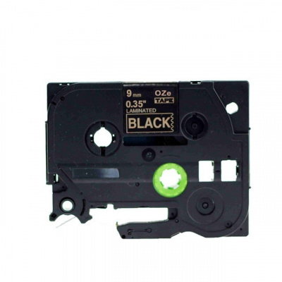 Nastro compatibile con Brother TZ-324 / TZe-324, 9mm x 8m, testo oro / sfondo nera