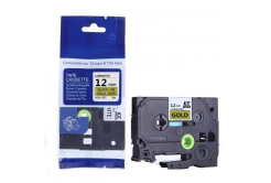 Nastro compatibile con Brother TZ-831 / TZe-831, 12mm x 8m, testo nera / sfondo d'oro