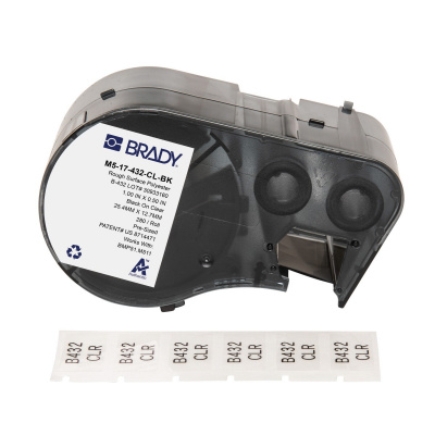 Brady M5-17-432-CL-BK / 170873, 25.40 mm, Polyester, testo nera / sfondo trasparente