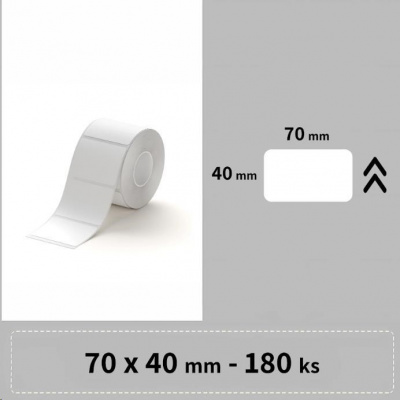Niimbot A2A58788302, 70x40mm, 180pz, bianco etichette autoadesive
