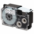 Casio R11WE (XR-18HSWE), 18mm x 2m, testo nera / sfondo bianco, restringibile, nastro compatibile