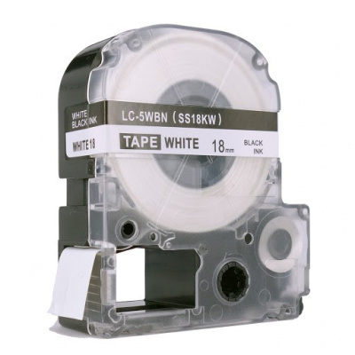 Epson LC-5WBN, SS18KW, 18mm x 8m, testo nera / sfondo bianco, nastro compatibile