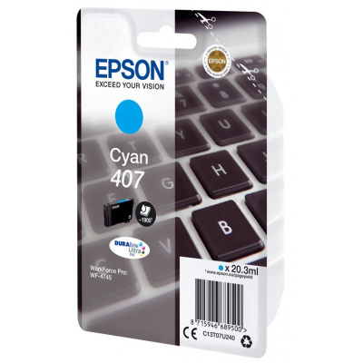 Epson 407 C13T07U240 ciano (cyan) originale cartrige