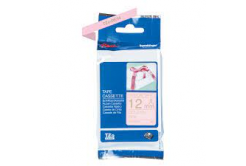 Brother TZE-RE34, 12mm x 4m, testo oro/sfondo rosa, nastro originale a righe