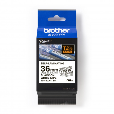 Brother TZ-SL261 / TZe-SL261 Pro Tape, 36mm x 8m, testo nera / nastro bianco, nastro originale