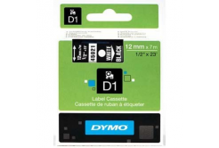 Dymo D1 45021, S0720610, 12mm x 7m testo bianco / sfondo nera, nastro originale