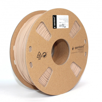 Gembird 3DP-PLA-WD-01-NAT, 3D filamento, PLA, 1,75mm, 1000g, Legno naturale (Natural)